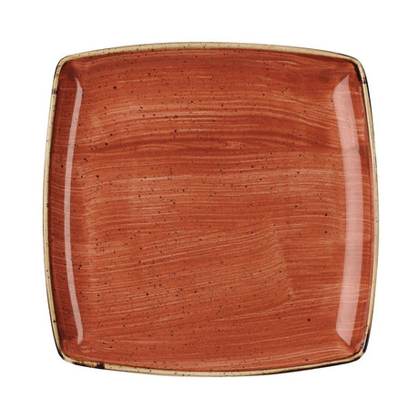 Churchill Stonecast Deep Square Plate Spiced Orange 260mm (Pack of 6) - DK546 Plates Churchill