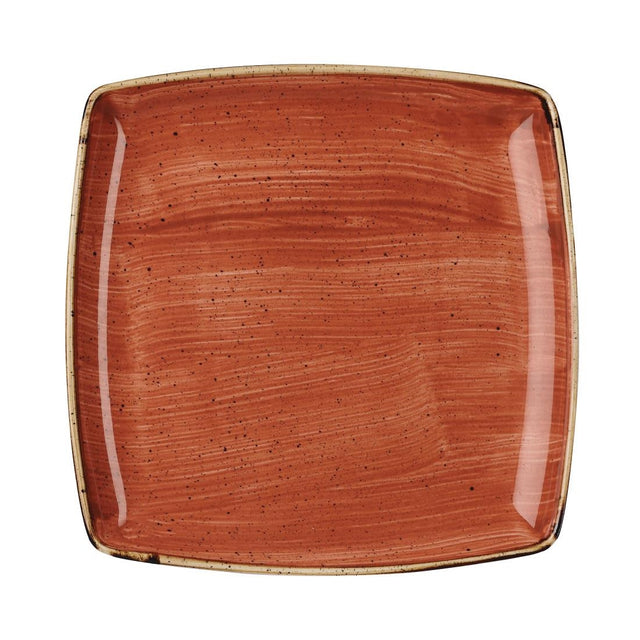 Churchill Stonecast Deep Square Plate Spiced Orange 260mm (Pack of 6) - DK546 Plates Churchill