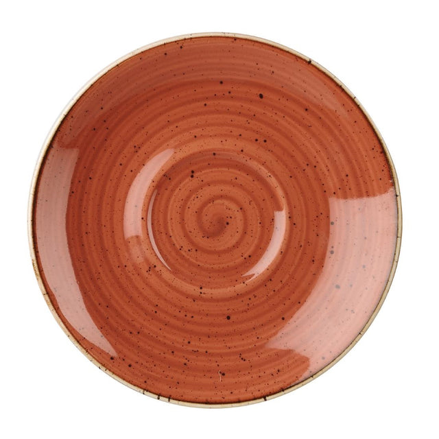 Churchill Stonecast Round Cappuccino Saucers Spiced Orange 185mm (Pack of 12) - DK550 Churchill Super Vitrified Churchill   