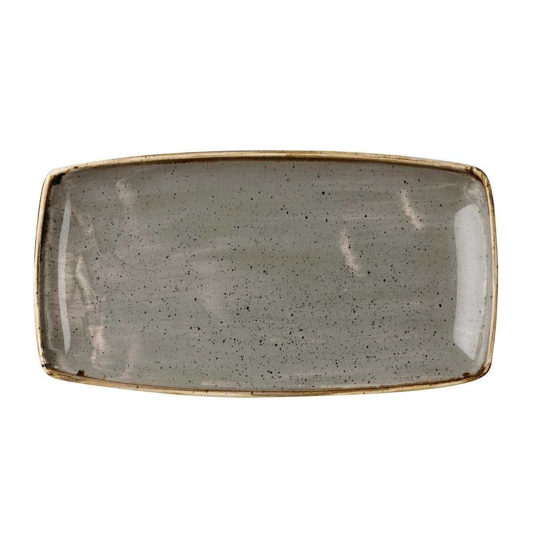 Churchill Stonecast Rectangular Plate Peppercorn Grey 350 x 185mm (Pack of 6) - DK561 Plates Churchill