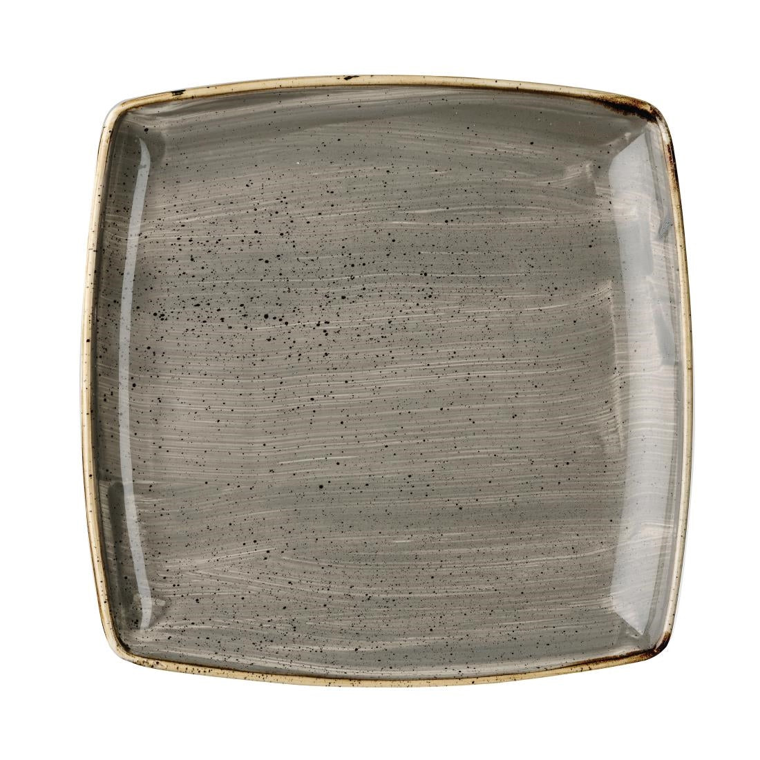 Churchill Stonecast Deep Square Plate Peppercorn Grey 260mm (Pack of 6) - DK563 Plates Churchill