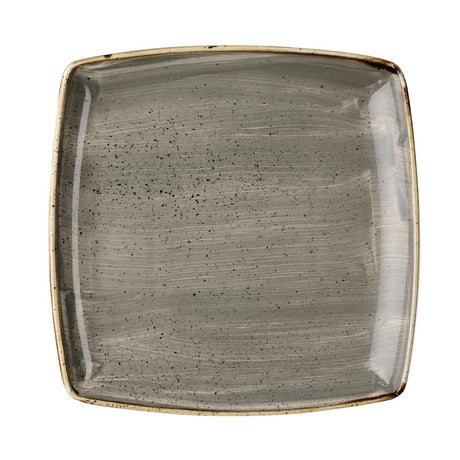 Churchill Stonecast Deep Square Plate Peppercorn Grey 260mm (Pack of 6) - DK563 Plates Churchill