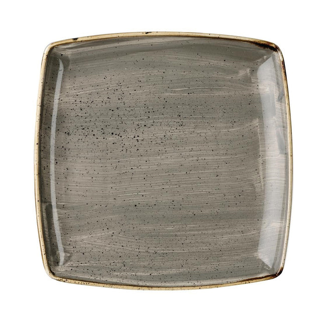 Churchill Stonecast Deep Square Plate Peppercorn Grey 260mm (Pack of 6) - DK563 Plates Churchill