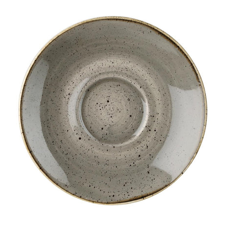 Churchill Stonecast Round Cappuccino Saucers Peppercorn Grey 185mm - DK567 Churchill Super Vitrified Churchill   
