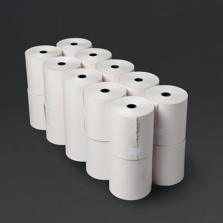 Olympia Non-Thermal 2ply White and Yellow Till Roll 76 x 70mm (Pack of 20) - DK596  Olympia   
