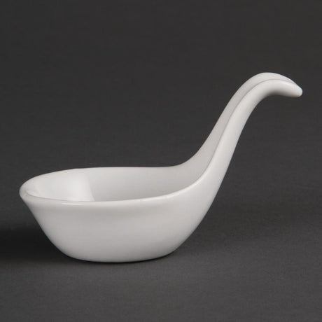 Olympia Whiteware Miniature Spoon Shape Dipping Bowls 57x 57mm (Pack of 12) - DK801 Bowls Olympia