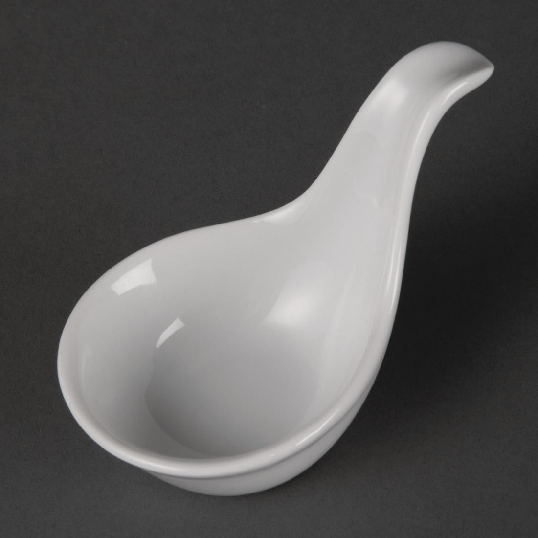 Olympia Whiteware Miniature Spoon Shape Dipping Bowls 57x 57mm (Pack of 12) - DK801 Bowls Olympia