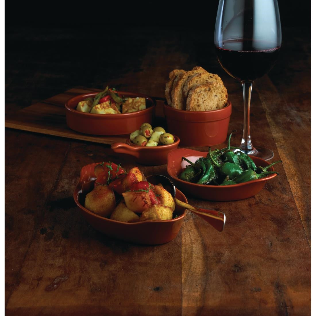 Olympia Mediterranean Ramekins Rustic 95mm (Pack of 6) - DK822 Olympia Crockery Olympia   
