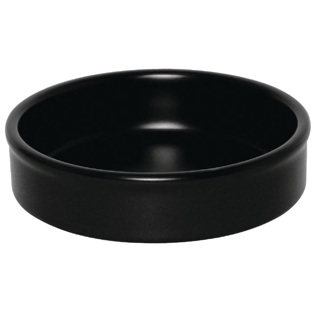 Olympia Mediterranean Stackable Dishes Black 102mm (Pack of 6) - DK832 Olympia Crockery Olympia   