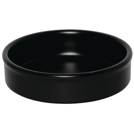 Olympia Mediterranean Stackable Dishes Black 134mm (Pack of 6) - DK833 Olympia Crockery Olympia   