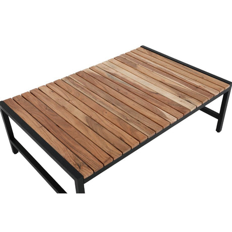 Bolero Steel and Acacia Low Coffee Table 1200x800mm - DK903 Wooden Tables Bolero   