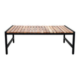 Bolero Steel and Acacia Low Coffee Table 1200x800mm - DK903 Wooden Tables Bolero   