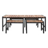 Bolero Steel and Acacia Low Coffee Table 1200x800mm - DK903 Wooden Tables Bolero   