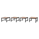 Bolero Steel and Acacia Low Bar Stools (Pack of 4) - DK904 All Stools Bolero   