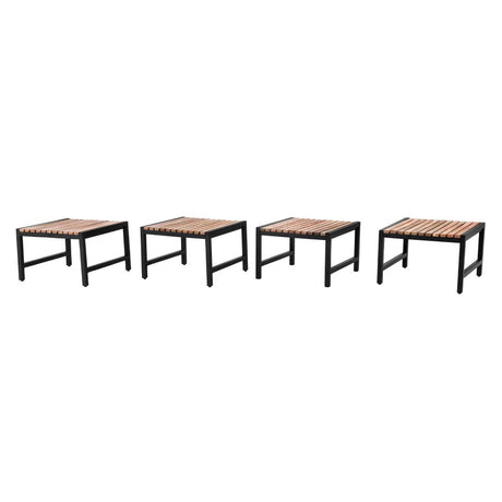 Bolero Steel and Acacia Low Bar Stools (Pack of 4) - DK904 All Stools Bolero   