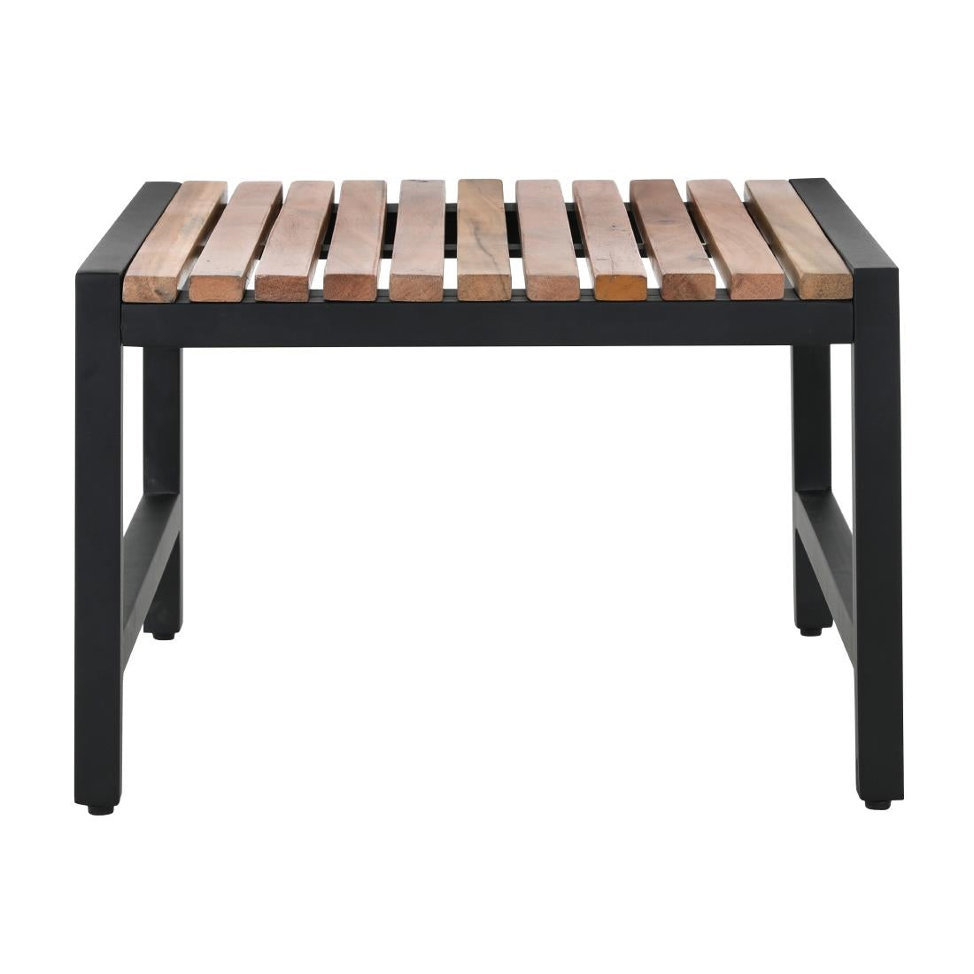 Bolero Steel and Acacia Low Bar Stools (Pack of 4) - DK904 All Stools Bolero   