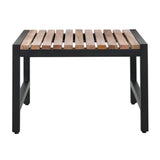 Bolero Steel and Acacia Low Bar Stools (Pack of 4) - DK904 All Stools Bolero   