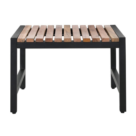 Bolero Steel and Acacia Low Bar Stools (Pack of 4) - DK904 All Stools Bolero   