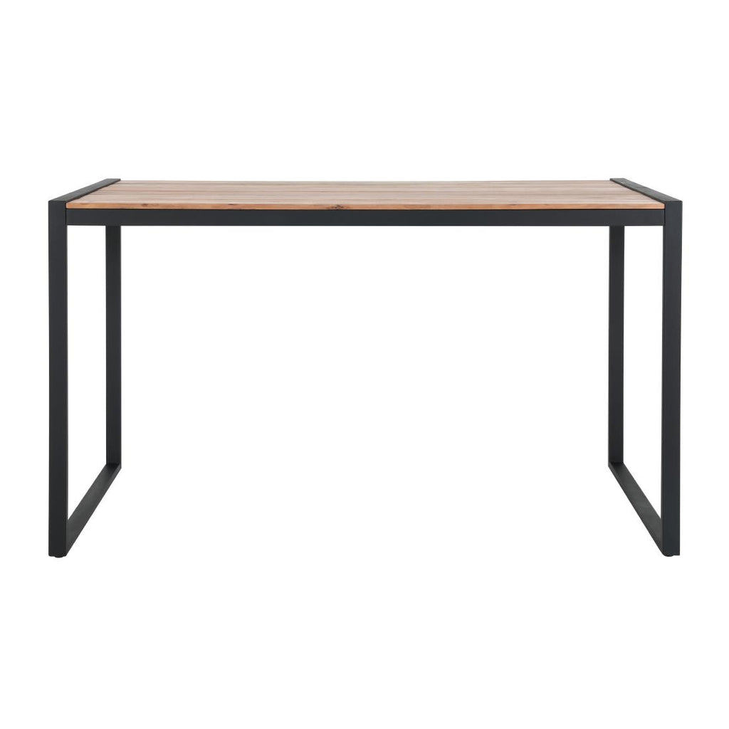 Bolero Steel and Acacia Industrial Bar Table 1800x900mm - DK905 Wooden Tables Bolero   