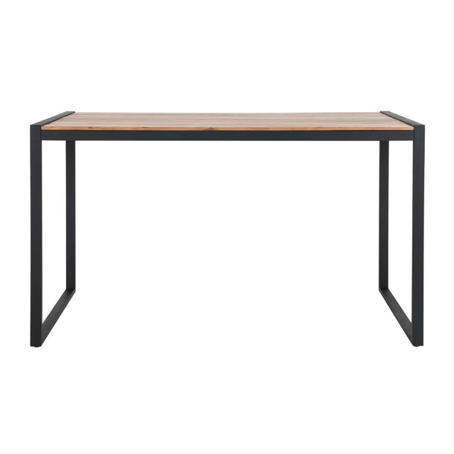 Bolero Steel and Acacia Industrial Bar Table 1800x900mm - DK905 Wooden Tables Bolero   