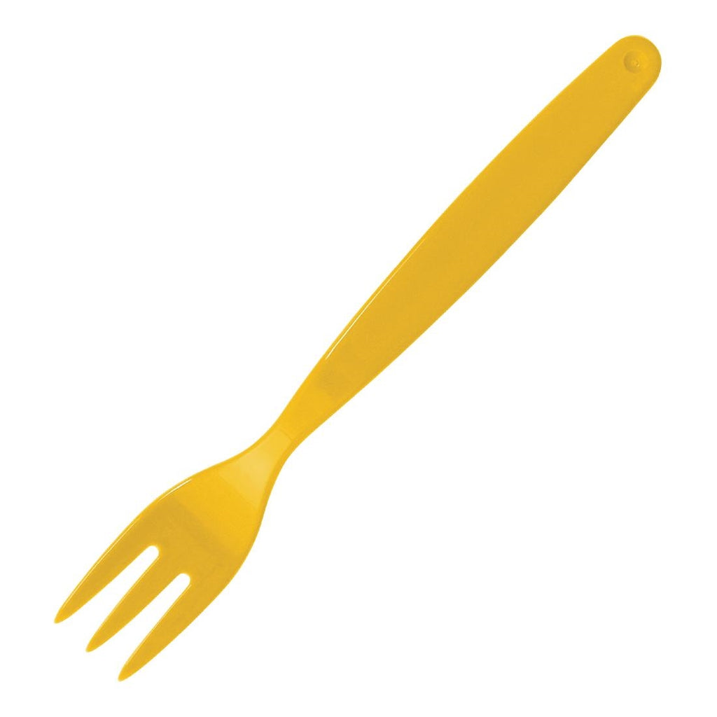 Olympia Kristallon Polycarbonate Forks Yellow (Pack of 12) - DL119  Olympia   