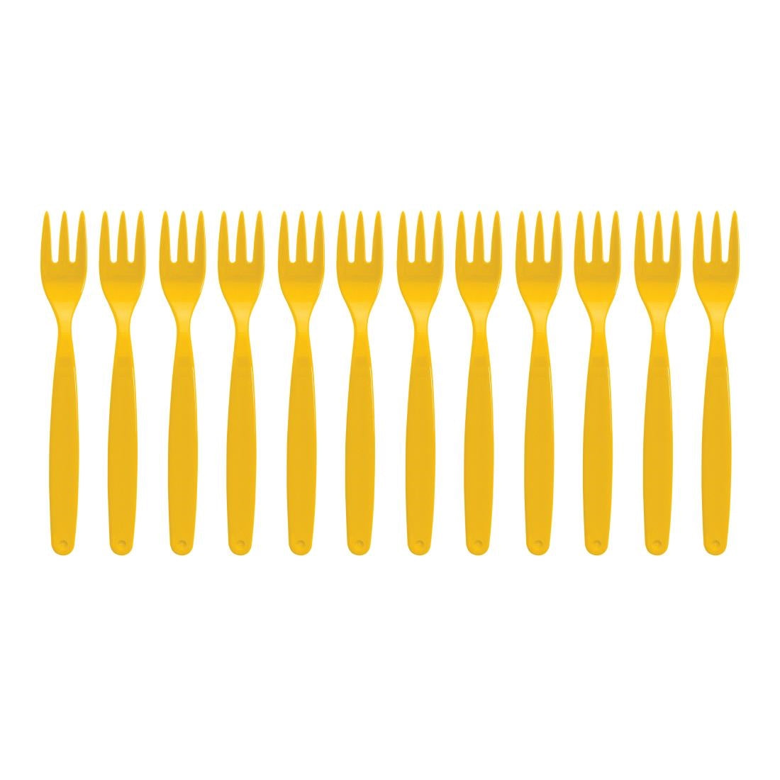 Olympia Kristallon Polycarbonate Forks Yellow (Pack of 12) - DL119  Olympia   