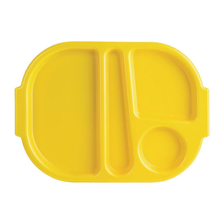 Olympia Kristallon Small Polycarbonate Compartment Food Trays Yellow 321mm - DL127 Melamine and Polycarbonate Olympia   