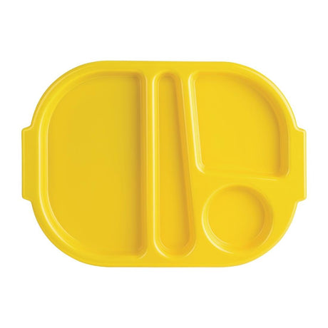 Olympia Kristallon Large Polycarbonate Compartment Food Trays Yellow 374mm - U039 Melamine and Polycarbonate Olympia   