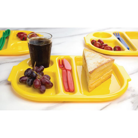 Olympia Kristallon Small Polycarbonate Compartment Food Trays Yellow 321mm - DL127 Melamine and Polycarbonate Olympia   