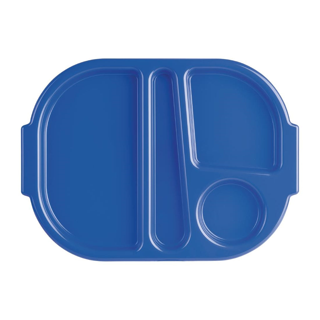 Olympia Kristallon Small Polycarbonate Compartment Food Trays Blue 321mm - DL129 Melamine and Polycarbonate Olympia   