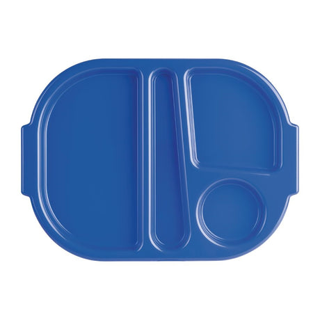 Olympia Kristallon Large Polycarbonate Compartment Food Trays Blue 374mm - U038 Melamine and Polycarbonate Olympia   