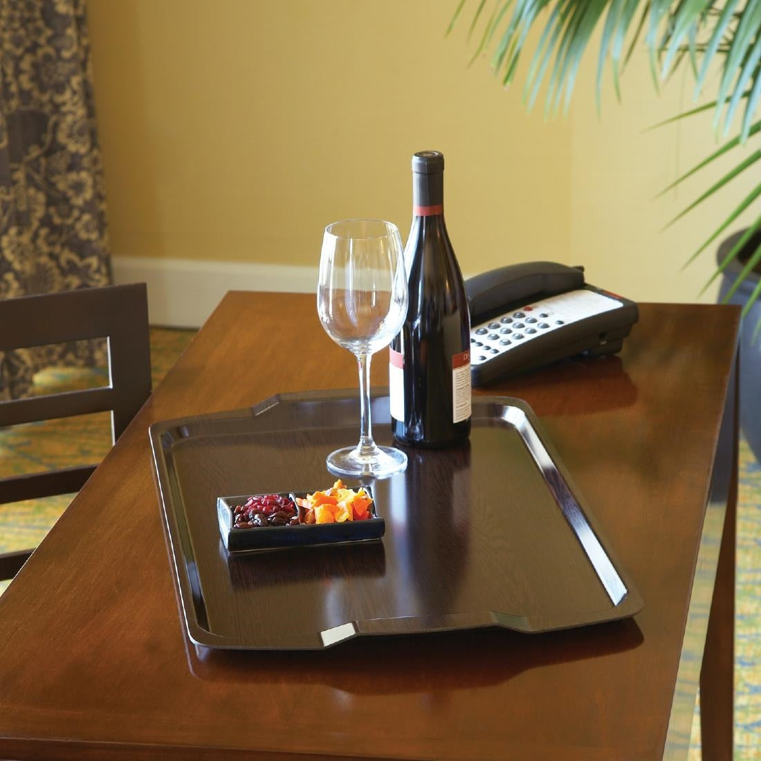Cambro Venge Laminate Room Service Tray With Handles 640mm - DL157  Cambro   