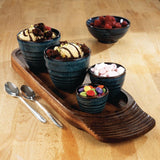 Churchill Bit on the Side Blue Ripple Dip Pots 114ml - DL418 Churchill Super Vitrified Churchill   