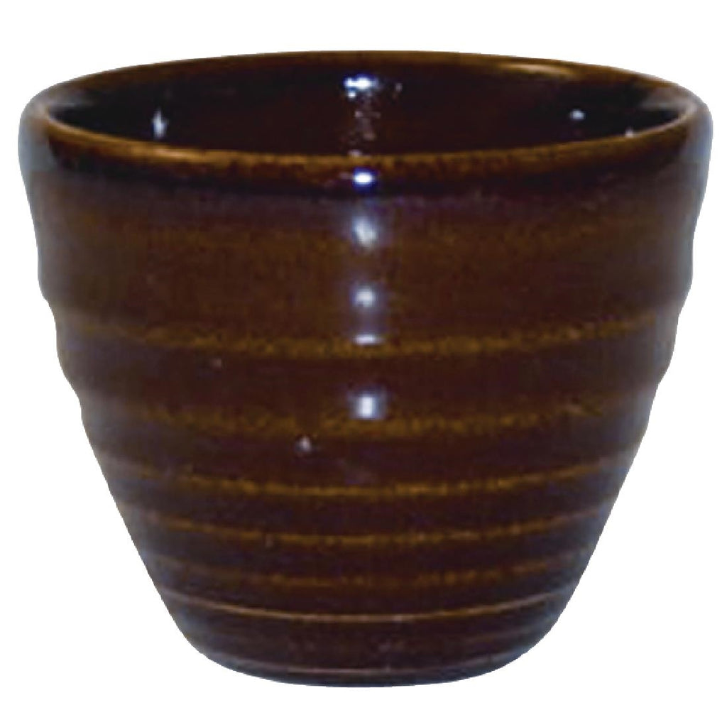 Churchill Bit on the Side Brown Ripple Dip Pots 114ml (Pack of 12) - DL419 Churchill Super Vitrified Churchill   