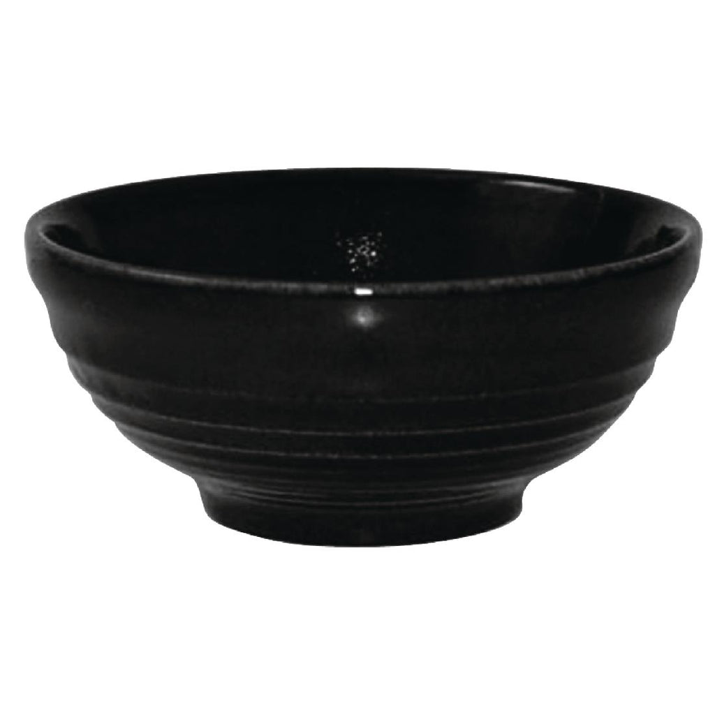 Churchill Bit on the Side Black Ripple Snack Bowls 120mm (Pack of 12) - DL426 Bowls Churchill