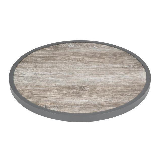 Bolero Fibre Glass Round Table Top Wood Effect 580mm - DL486 Wood Effect Table Tops Bolero   