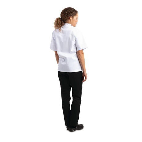 Whites Chicago Unisex Chefs Jacket Short Sleeve White XL - DL711-XL Whites Chef Jackets and Tunics Whites Chefs Clothing   