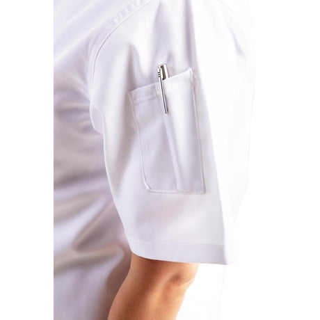 Whites Chicago Unisex Chefs Jacket Short Sleeve White XL - DL711-XL Whites Chef Jackets and Tunics Whites Chefs Clothing   