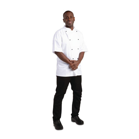 Whites Chicago Unisex Chefs Jacket Short Sleeve White XL - DL711-XL Whites Chef Jackets and Tunics Whites Chefs Clothing   