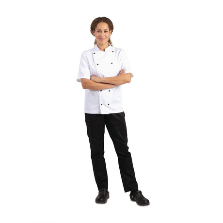 Whites Chicago Unisex Chefs Jacket Short Sleeve White 2XL - DL711-XXL Whites Chef Jackets and Tunics Whites Chefs Clothing   