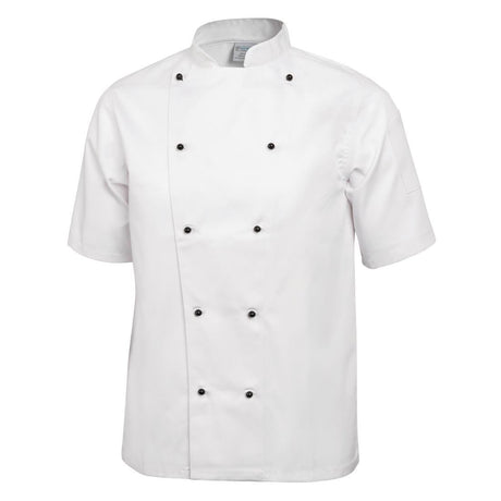 Whites Chicago Unisex Chefs Jacket Short Sleeve White 2XL - DL711-XXL Whites Chef Jackets and Tunics Whites Chefs Clothing   