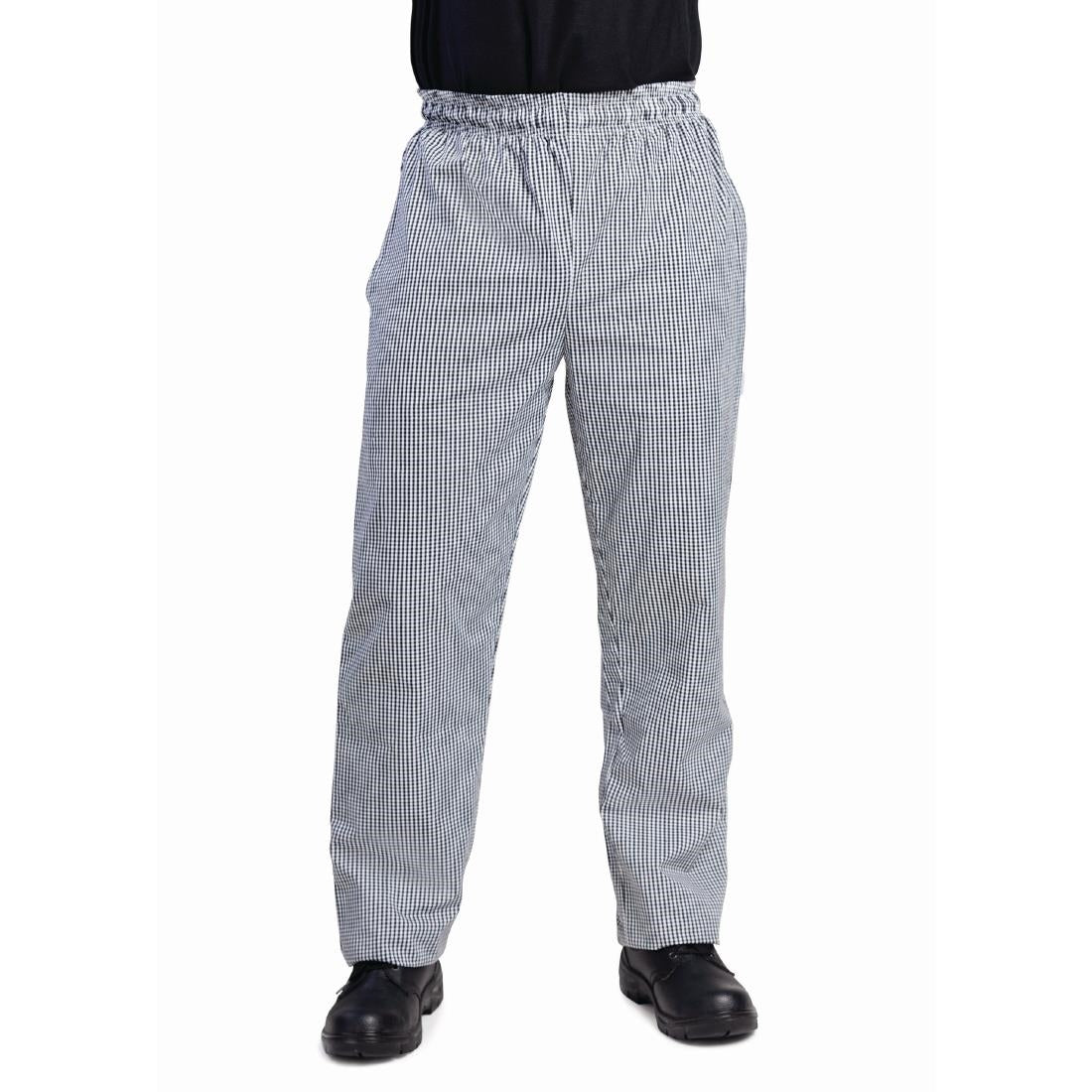 Whites Unisex Vegas Chefs Trousers Black and White Check L - DL712-L Whites Chef Trousers Whites Chefs Clothing   