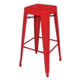 Bolero Bistro Steel High Stool Red (Pack of 4) - DL871 Metal Bar Stools Bolero   