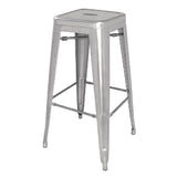 Bolero Bistro Galvanised Steel High Stool (Pack of 4) - DL876 Metal Bar Stools Bolero   