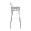 Bolero Bistro Galvanised Steel High Stool with Backrest (Pack of 4) - DL877 Metal Bar Stools Bolero   