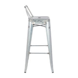 Bolero Bistro Galvanised Steel High Stool with Backrest (Pack of 4) - DL877 Metal Bar Stools Bolero   