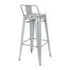 Bolero Bistro Galvanised Steel High Stool with Backrest (Pack of 4) - DL877 Metal Bar Stools Bolero   