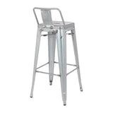 Bolero Bistro Galvanised Steel High Stool with Backrest (Pack of 4) - DL877 Metal Bar Stools Bolero   