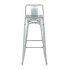 Bolero Bistro Galvanised Steel High Stool with Backrest (Pack of 4) - DL877 Metal Bar Stools Bolero   
