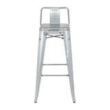 Bolero Bistro Galvanised Steel High Stool with Backrest (Pack of 4) - DL877 Metal Bar Stools Bolero   